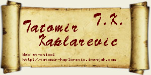 Tatomir Kaplarević vizit kartica